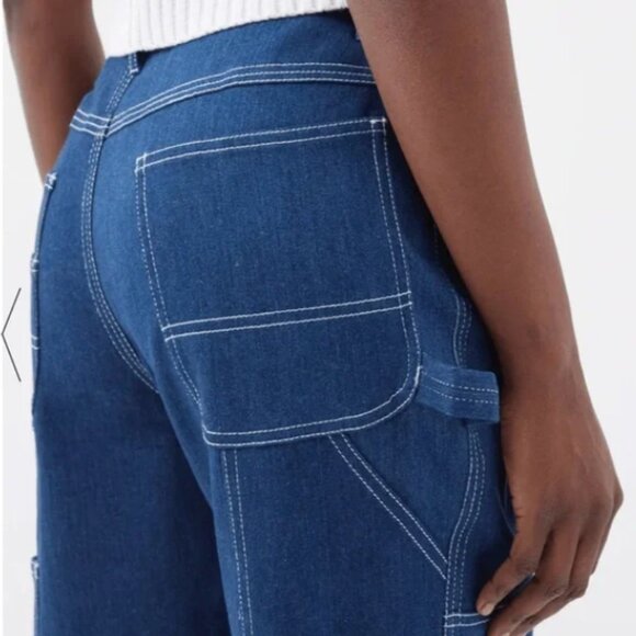 STAUD High Rise Wide Leg Cargo Jeans Painter Pant Size 6 Blue - Picture 3 of 14